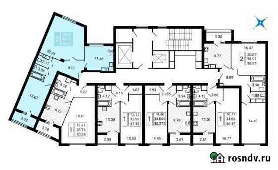 2-комнатная квартира, 62 м², 17/17 эт. на продажу в Домодедово Домодедово