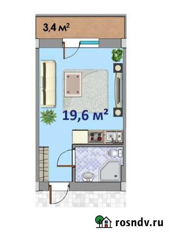 Квартира-студия, 23 м², 2/4 эт. на продажу в Черноморском Республики Крым Черноморское - изображение 1