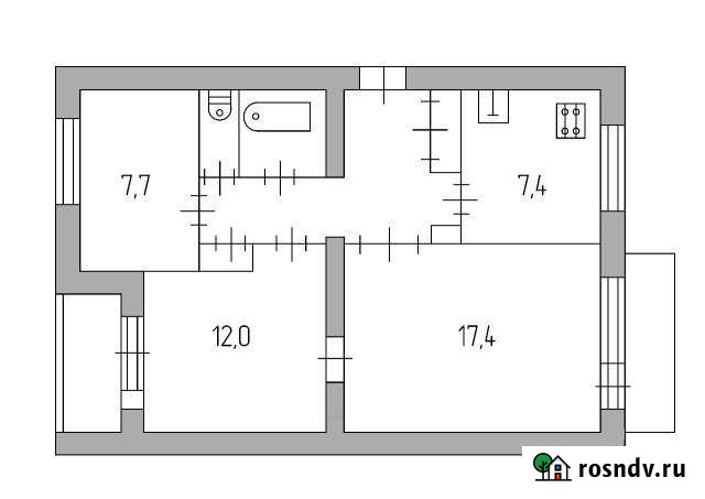 3-комнатная квартира, 57 м², 1/5 эт. на продажу в Каменске-Шахтинском Каменск-Шахтинский - изображение 1