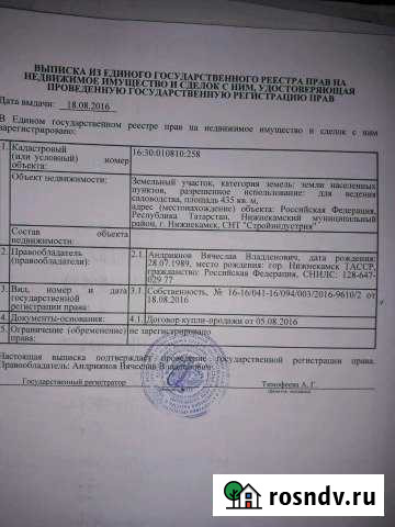 Участок СНТ, ДНП 4 сот. на продажу в Нижнекамске Нижнекамск - изображение 1