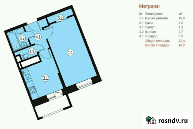 1-комнатная квартира, 32 м², 13/17 эт. на продажу в Химках Химки - изображение 1