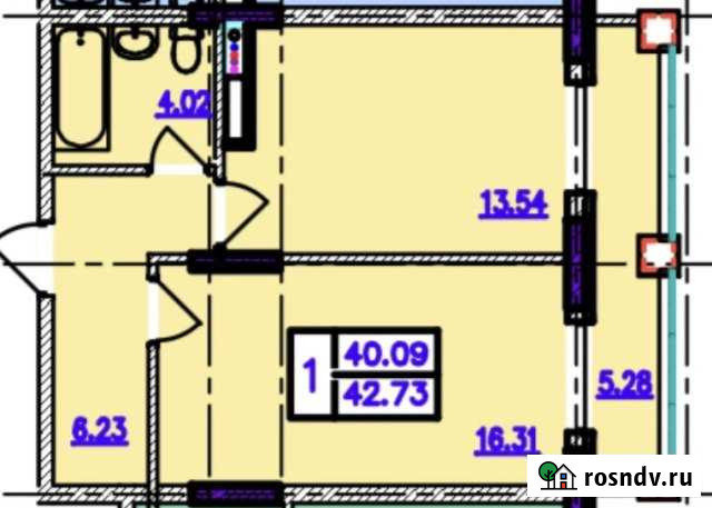 1-комнатная квартира, 43 м², 2/4 эт. на продажу в Мысхако Мысхако - изображение 1