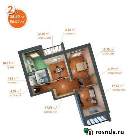 2-комнатная квартира, 94 м², 2/3 эт. на продажу в Сергиевом Посаде Сергиев Посад - изображение 1