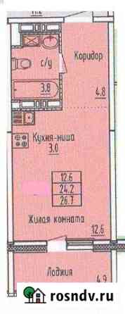 1-комнатная квартира, 27 м², 3/18 эт. на продажу в Зеленодольске Зеленодольск