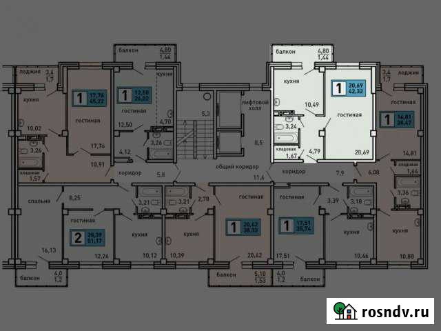 1-комнатная квартира, 42 м², 9/11 эт. на продажу в Сосновоборске Красноярского края Сосновоборск - изображение 1