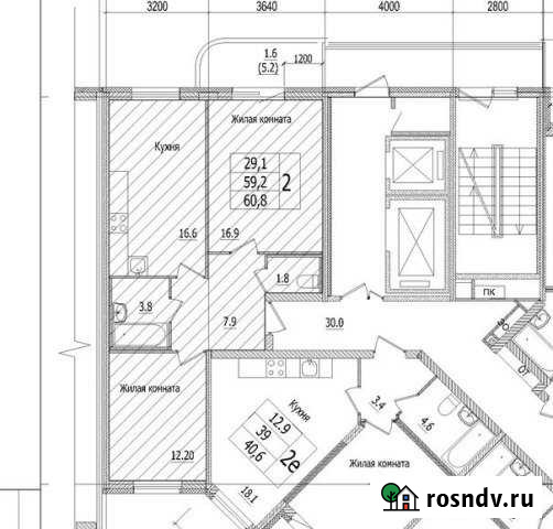 2-комнатная квартира, 60 м², 2/12 эт. на продажу в Буграх Бугры - изображение 1