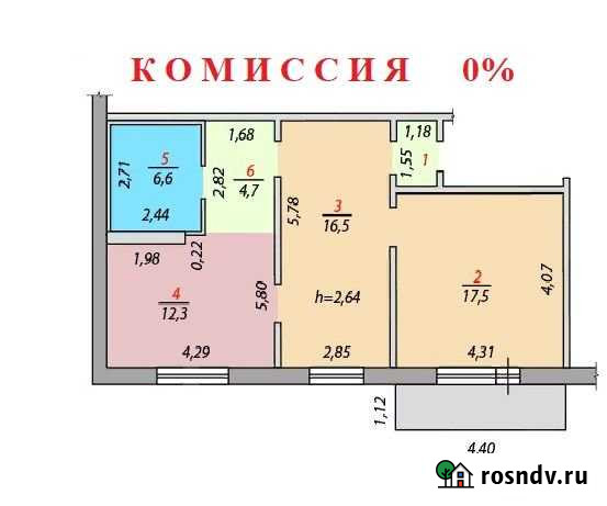 2-комнатная квартира, 59 м², 1/8 эт. на продажу в Новокузнецке Новокузнецк - изображение 1