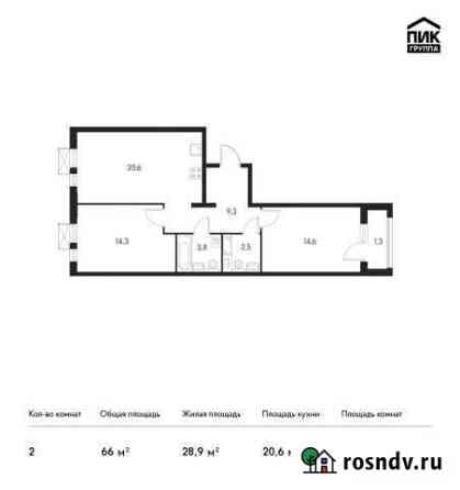 2-комнатная квартира, 66 м², 13/22 эт. на продажу в Обнинске Обнинск