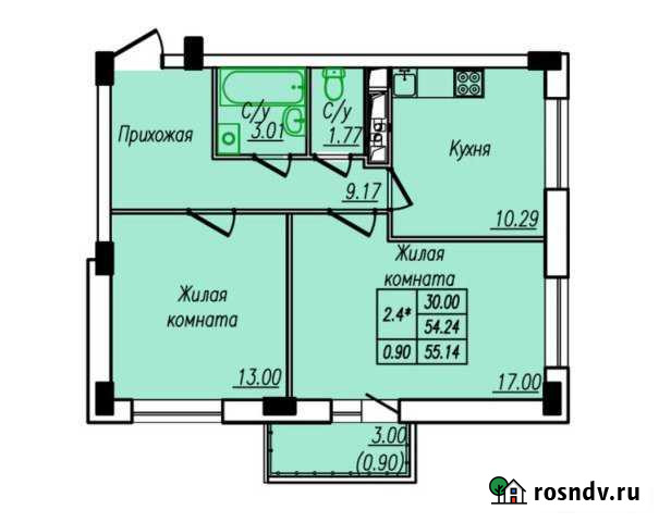 2-комнатная квартира, 55 м², 5/17 эт. на продажу в Абакане Абакан - изображение 1