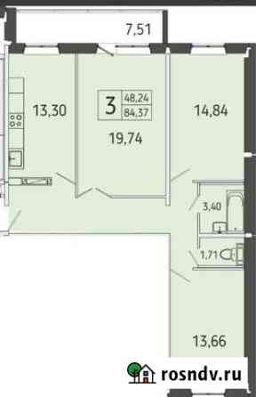3-комнатная квартира, 84 м², 3/17 эт. на продажу в Томске Томск