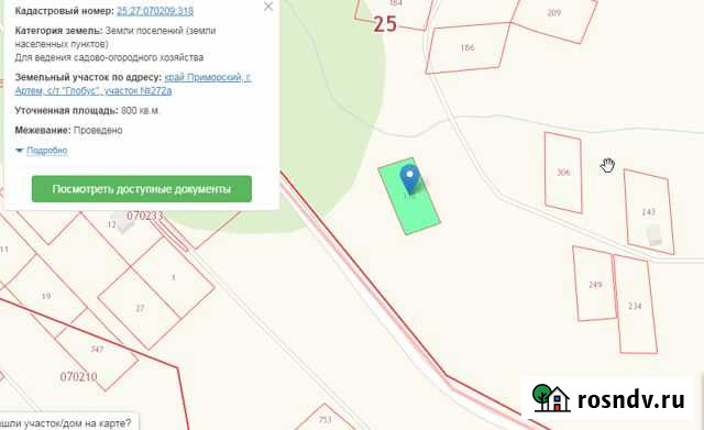 Участок СНТ, ДНП 8 сот. на продажу в Артеме Артем - изображение 1