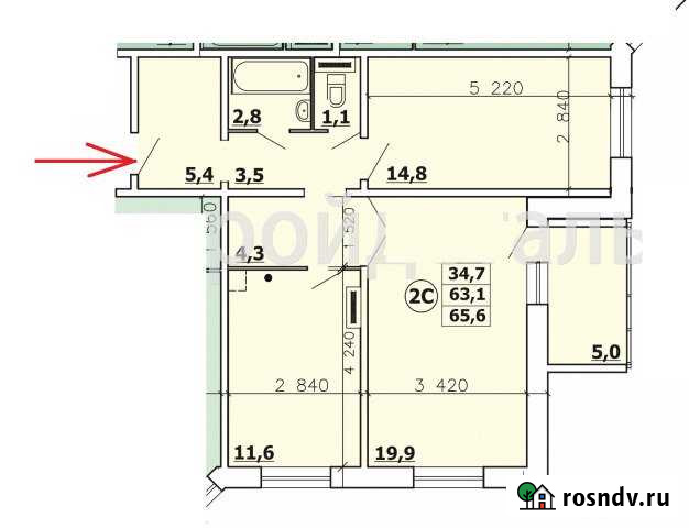 2-комнатная квартира, 65 м², 5/7 эт. на продажу в Нижневартовске Нижневартовск - изображение 1