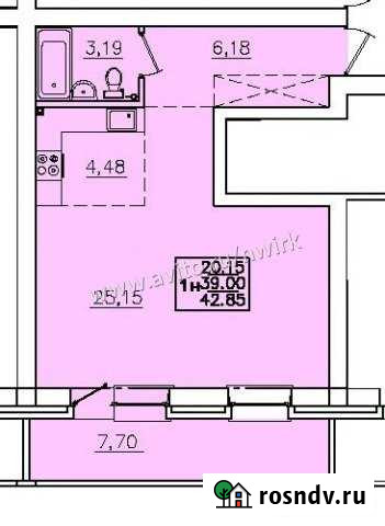1-комнатная квартира, 46 м², 2/3 эт. на продажу в Маркове Маркова - изображение 1