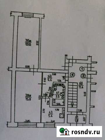 2-комнатная квартира, 42 м², 1/2 эт. на продажу в Озерске Калининградской области Озерск - изображение 1