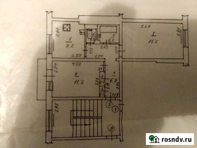 2-комнатная квартира, 45 м², 3/5 эт. на продажу в Гусеве Гусев - изображение 1