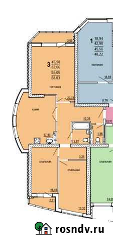 3-комнатная квартира, 88 м², 3/26 эт. на продажу в Энгельсе Энгельс - изображение 1