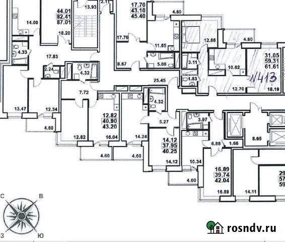 2-комнатная квартира, 61 м², 17/25 эт. на продажу в Реутове Реутов - изображение 1