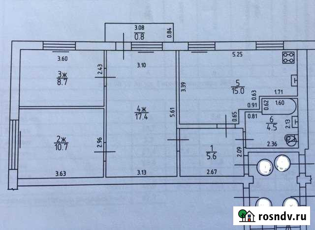 3-комнатная квартира, 61 м², 5/5 эт. на продажу в Советске Калининградской области Советск - изображение 1