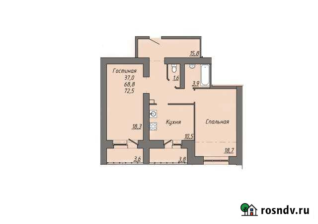 2-комнатная квартира, 72 м², 12/16 эт. на продажу в Саранске Саранск - изображение 1