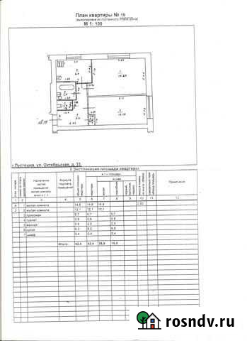 2-комнатная квартира, 42 м², 2/3 эт. на продажу в Пустошке Пустошка - изображение 1