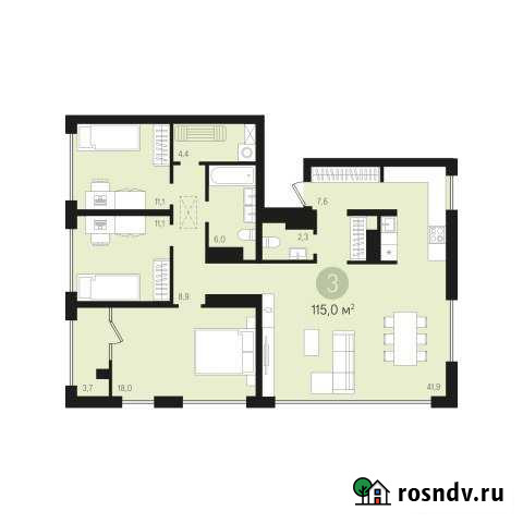 3-комнатная квартира, 114 м², 16/16 эт. на продажу в Сургуте Сургут - изображение 1