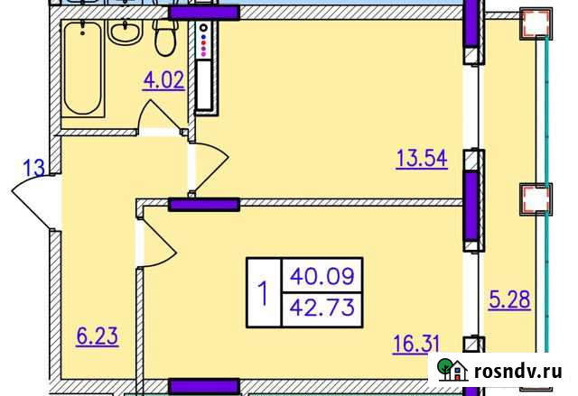 1-комнатная квартира, 42 м², 4/5 эт. на продажу в Мысхако Мысхако - изображение 1