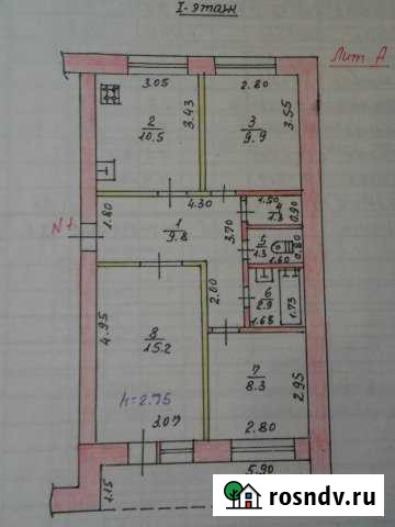 3-комнатная квартира, 65 м², 1/3 эт. на продажу в Чаплыгине Чаплыгин - изображение 1