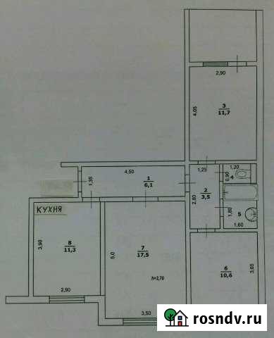 3-комнатная квартира, 65 м², 5/5 эт. на продажу в Чернянке Чернянка - изображение 1