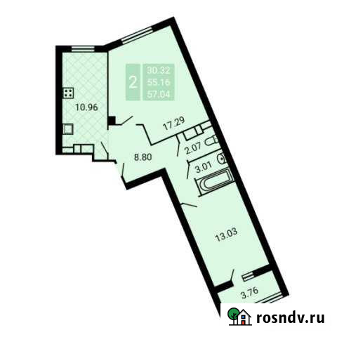 2-комнатная квартира, 57 м², 16/17 эт. на продажу в Домодедово Домодедово - изображение 1