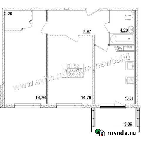 2-комнатная квартира, 56 м², 3/3 эт. на продажу в Павловской Слободе Павловская Слобода - изображение 1