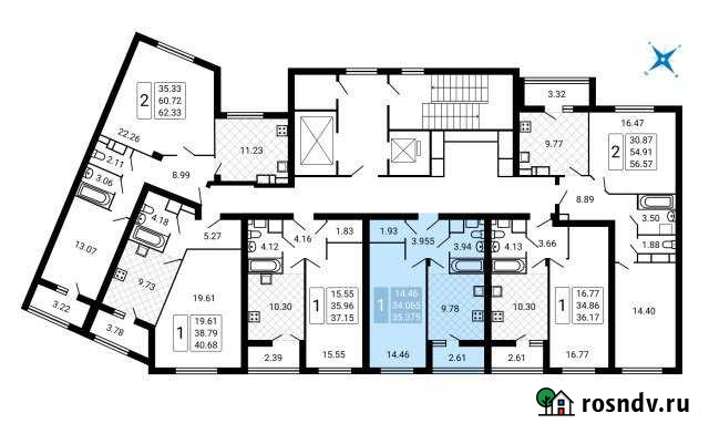 1-комнатная квартира, 35 м², 17/17 эт. на продажу в Домодедово Домодедово - изображение 1