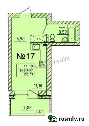 1-комнатная квартира, 24 м², 3/3 эт. на продажу в Маркове Маркова - изображение 1