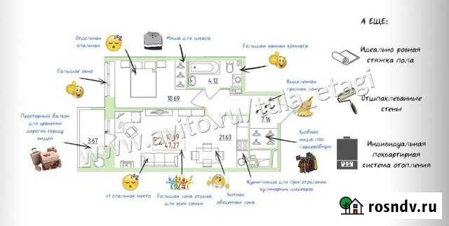 2-комнатная квартира, 45 м², 14/22 эт. на продажу в Туле Тула - изображение 1