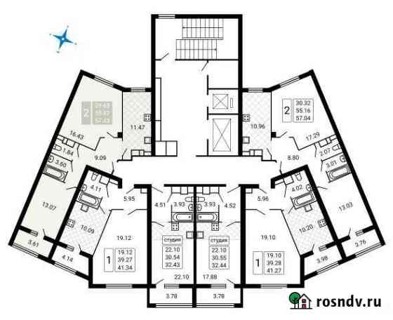 2-комнатная квартира, 57 м², 12/17 эт. на продажу в Домодедово Домодедово