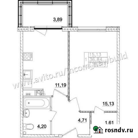 1-комнатная квартира, 36 м², 2/3 эт. на продажу в Павловской Слободе Павловская Слобода - изображение 1