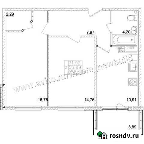 2-комнатная квартира, 56 м², 2/3 эт. на продажу в Павловской Слободе Павловская Слобода - изображение 1