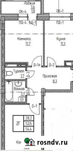 2-комнатная квартира, 54 м², 3/9 эт. на продажу в Новом Уренгое Новый Уренгой - изображение 1