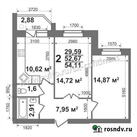 2-комнатная квартира, 56 м², 3/5 эт. на продажу в Коврове Ковров - изображение 1