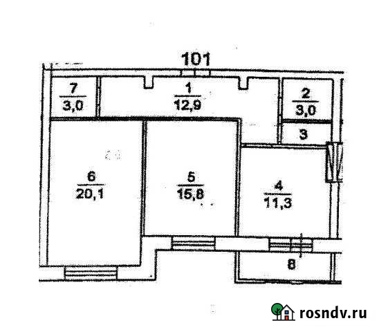 2-комнатная квартира, 69 м², 1/12 эт. на продажу в Пущино Пущино - изображение 1