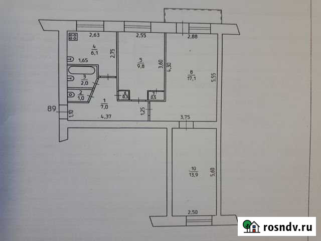 3-комнатная квартира, 57 м², 3/5 эт. на продажу в Кунгуре Кунгур - изображение 1