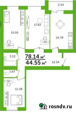 3-комнатная квартира, 78 м², 14/15 эт. на продажу в Стерлитамаке Стерлитамак - изображение 1