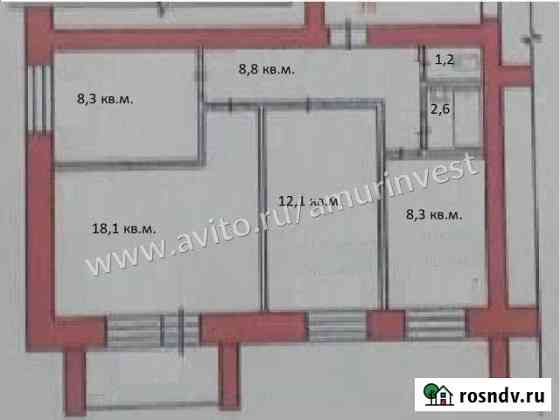 3-комнатная квартира, 60 м², 1/5 эт. на продажу в Благовещенске Благовещенск