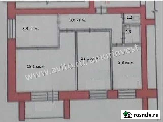 3-комнатная квартира, 60 м², 1/5 эт. на продажу в Благовещенске Благовещенск - изображение 1