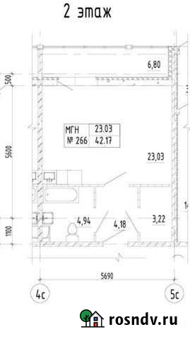 Своб. планировка, 42.2 кв.м., 2/11 эт. Санкт-Петербург - изображение 1