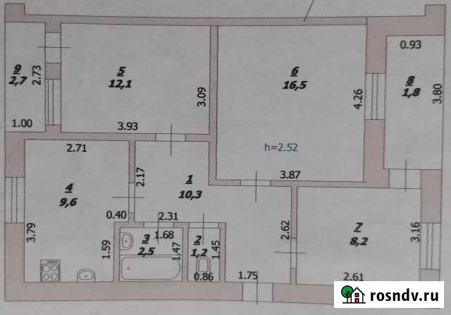 3-комнатная квартира, 60 м², 5/5 эт. на продажу в Зернограде Зерноград - изображение 1