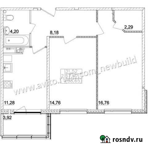 2-комнатная квартира, 57 м², 2/3 эт. на продажу в Павловской Слободе Павловская Слобода - изображение 1