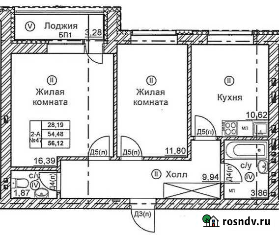 2-комнатная квартира, 56 м², 2/6 эт. на продажу в Балахне Балахна - изображение 1