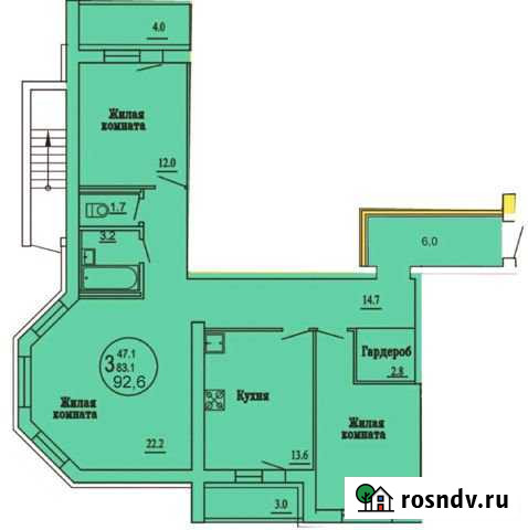 3-комнатная квартира, 92 м², 7/10 эт. на продажу в Нефтекамске Нефтекамск - изображение 1