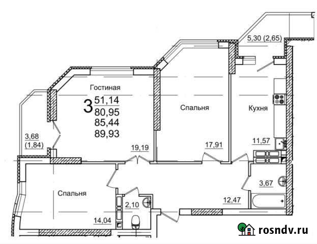 3-комнатная квартира, 81 м², 21/26 эт. на продажу в Энгельсе Энгельс - изображение 1