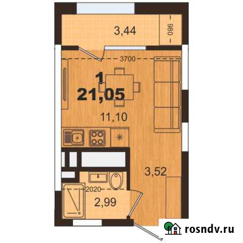 Квартира-студия, 21 м², 9/26 эт. на продажу в Рязани Рязань - изображение 1